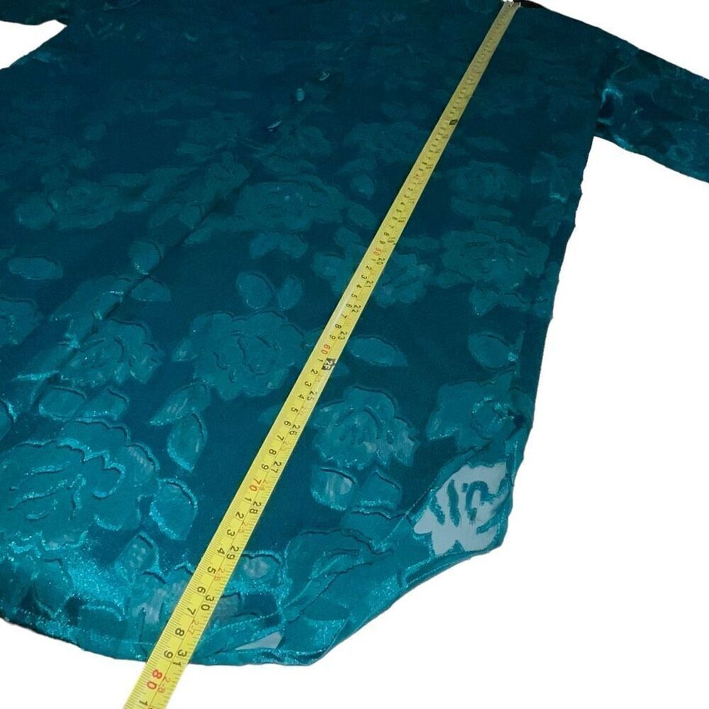 Victoria’s Secret Dark Green‎ Floral Partial Sheer Pajama Top - Size XS - Picture 7 of 7